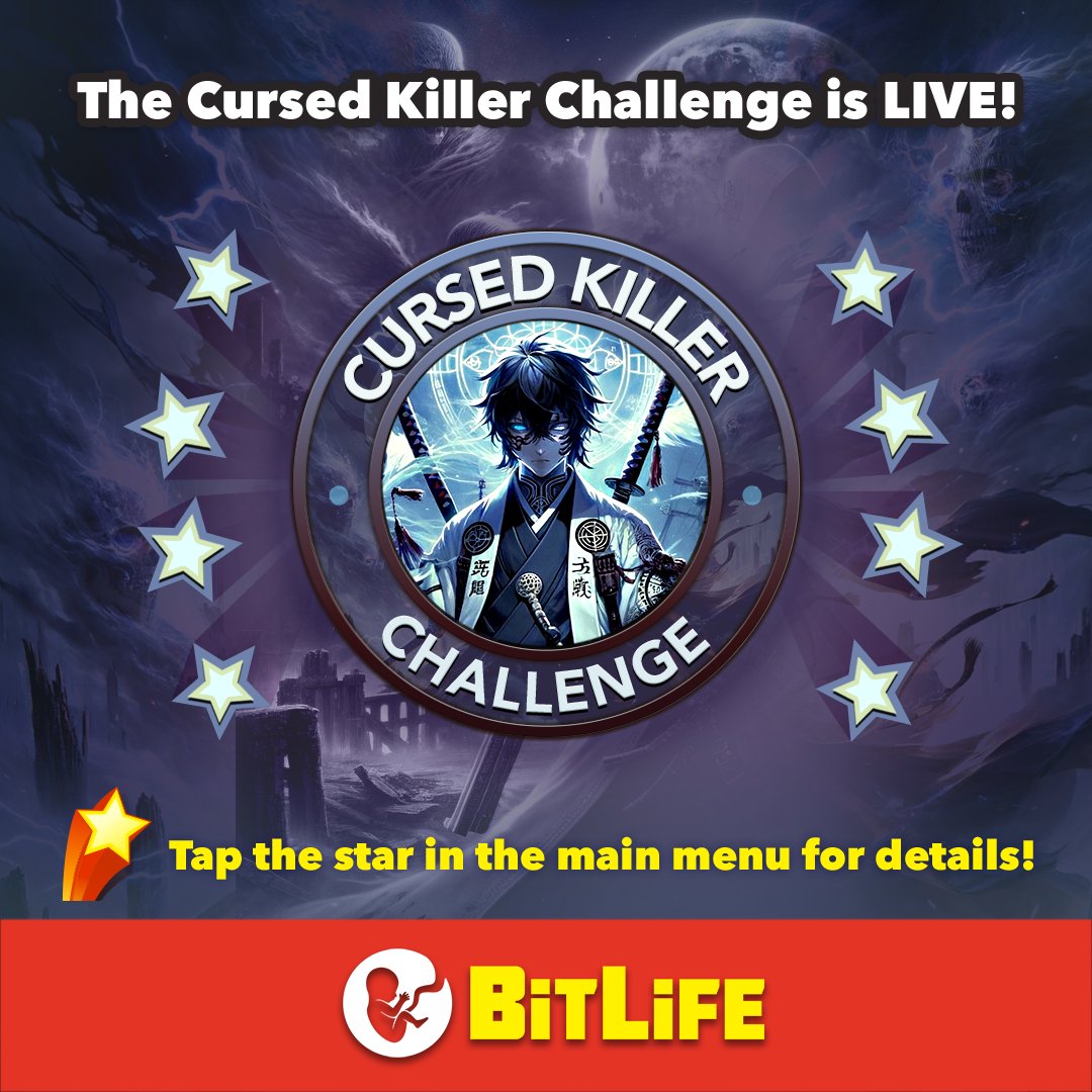 You alone are the honored one, Bitizens! The Cursed Killer Challenge is LIVE! 🟣 #BitLifeChallenge