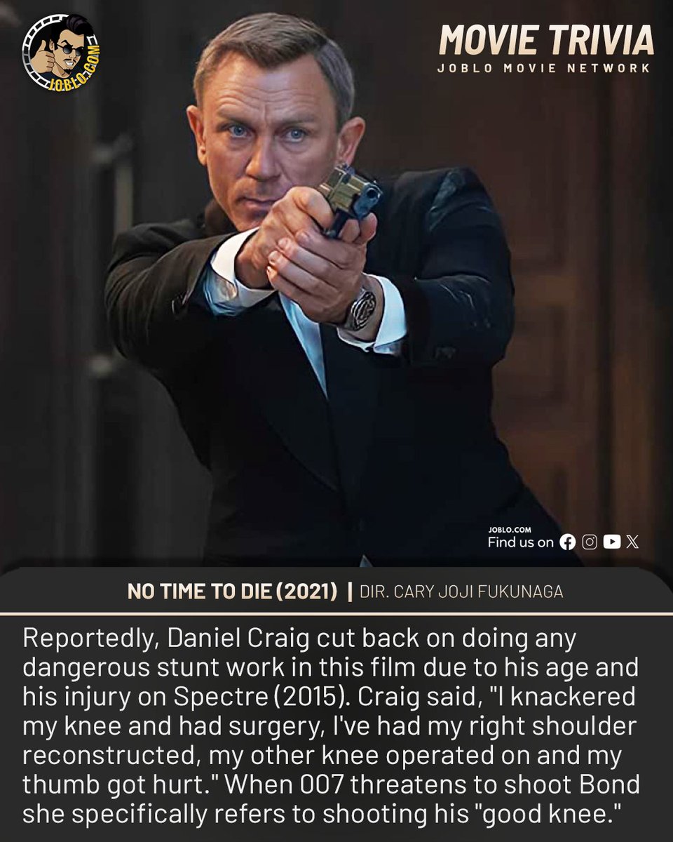 Movie trivia: No Time To Die (2021)

#JoBloMovies #JoBloMovieNetwork #NoTimeToDie #DanielCraig #JamesBond #007