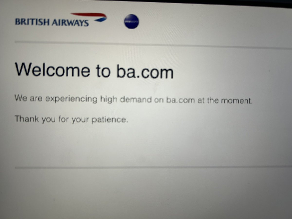 IrishValkyrie71's tweet photo. @British_Airways what is going on with your website, it’s been like this consistently for the last two weeks (it has nothing to do with your sale 🙄) it’s impossible to book a flight! https://t.co/PlQUvMgH5x