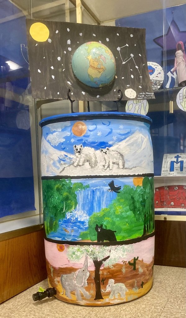 Our Grade 6 boys submitted their 2024 Erie County Rain Barrel Competition piece this month! The rain barrel painting project helps students learn more about how to protect water quality in our rivers, streams and lakes. #EarthDay #April #RainBarrels #waterquality