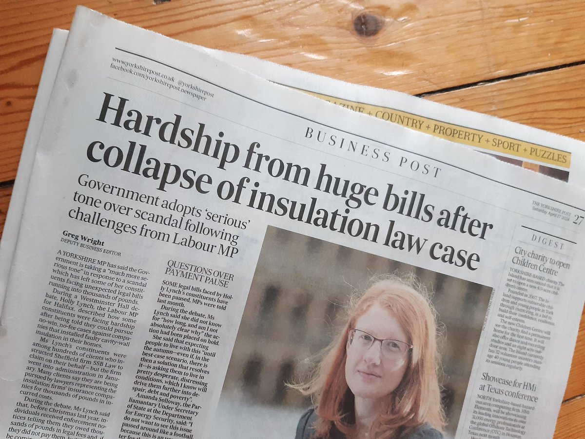 Another day. Another scandal to expose. The latest on the appalling suffering caused by the cavity wall insulation scandal. Please do support our campaigning journalism and subscribe today or #buyapaper @HollyLynch5 @yorkshirepost