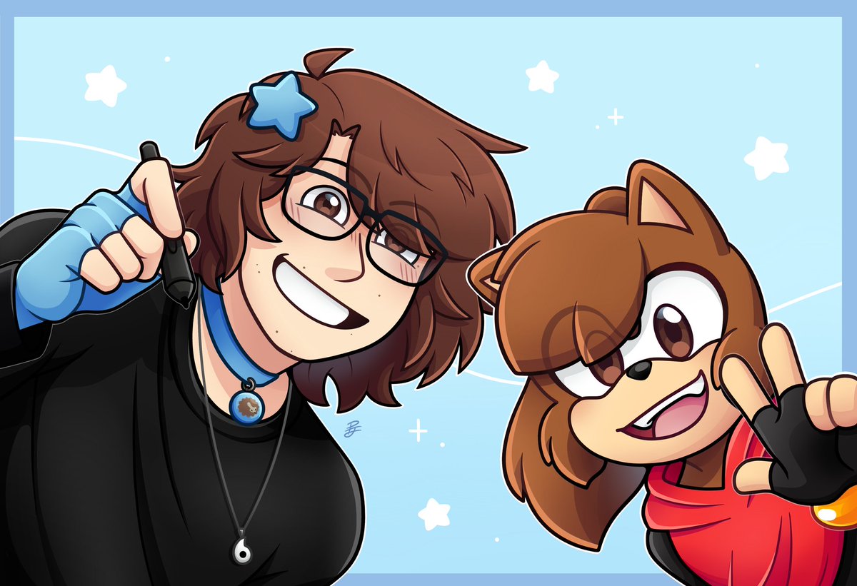 • Pau and Paw!! 🦔 •
Persona and sonicsona 🙋‍♀️💙
#sonicsona #illustration #sonicartist