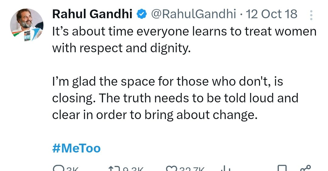 Rahul Gandhi promoted the #metoo lynch mob. On mere allegations, men were destroyed. #MenToo #GenderWarElections #MaleHateElections