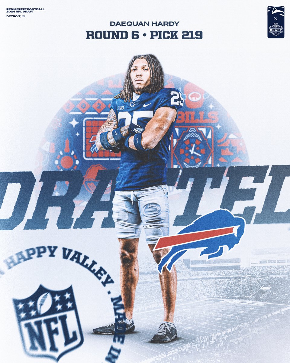 Penn State Football (@pennstatefball) on Twitter photo Let’s party, Bills Mafia 🕺
<a href="/DaequanHardy/">Big DaeDae😈</a> is off to Buffalo!
#WeAre x <a href="/BuffaloBills/">Buffalo Bills</a> x #NFLDraft Let’s party, Bills Mafia 🕺
<a href="/DaequanHardy/">Big DaeDae😈</a> is off to Buffalo!
#WeAre x <a href="/BuffaloBills/">Buffalo Bills</a> x #NFLDraft