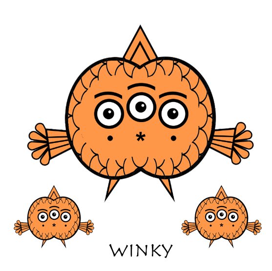 ButtyandAssoc's tweet photo. I am Winky, Blinky’s friend!  #blinking #si no mpsons #fish #3eyes #disney #mutants #butty  #butterfish #butt #ocean #tropical #cosplay #hands #winky @buttyandassoc #sanrio #funkopop #anime #nft #popart #artwork #orangeisthenewblack #photooftheday #art https://t.co/IizhpRwq7N