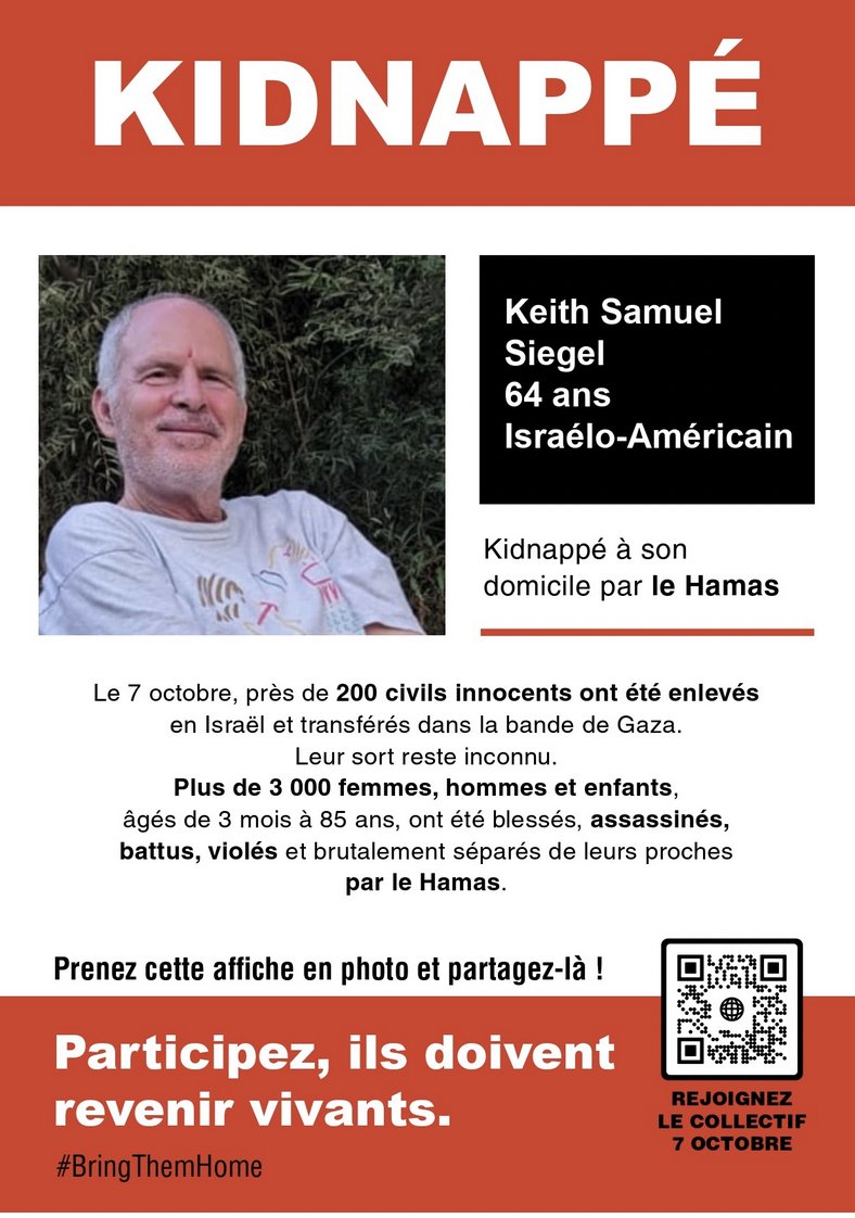 tous7octobre's tweet photo. Ce samedi 27 avril une NOUVELLE PREUVE DE VIE DE DEUX OTAGES a été publiée par les monstres islamistes du Hamas !
Il s'agit de Keith Samuel Siegel, 64 ans, et Omri Miran, 46 ans. 
Le Forum des familles d’otages a confirmé leur identité. Cette nouvelle vidéo n’est pas datée, mais Omri indique être aux mains du Hamas depuis 202 jours, ce qui correspond à jeudi passé.
Les deux otages sont filmés assis sur une chaise en plastique devant un mur blanc défraîchi et s’expriment vraisemblablement sous la contrainte.

« Cette preuve de vie de Keith Siegel et Omri Miran, montre clairement que le gouvernement israélien doit faire tout son possible pour conclure un accord pour le retour de tous les otages avant la fête de l’Indépendance », indique le Forum des familles d’otages.

Le père d’Omri a réagi sur la chaîne d’info israélienne Channel 12 : « A en juger par les images, je ne peux pas déterminer, mais il semble aller bien, même très bien. J’espère seulement qu’il va encore bien mentalement ».

🎗️BRING THEM HOME NOW !🎗️

@BraceletsJaunes @Les_CitadElles @bringhomenow @sdblepas @CohenJulien