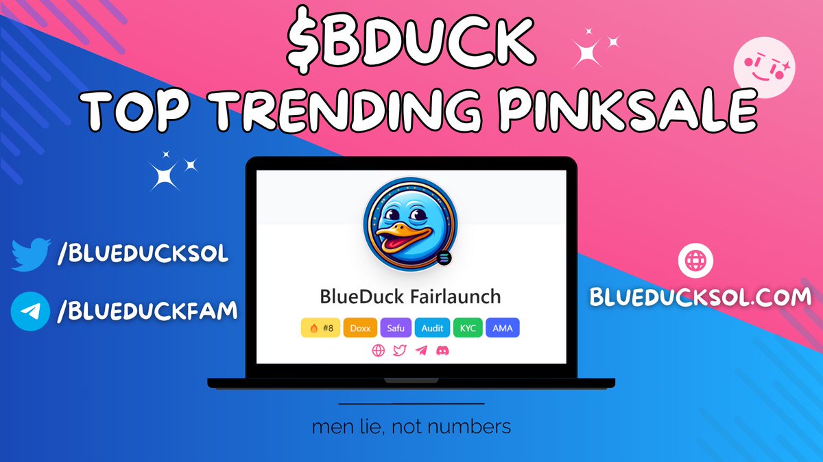 It's just beautiful... 😍 We're trending on Pinksale even before the presale opens... 🔥 This is the reflection of our community, and your strength. 💪 Thank you all, this is just the beginning of a beautiful journey. ♥️ Quack-quack 🦆 #BDUCK $BDUCK #Blueduck #BDUCKtothemoon