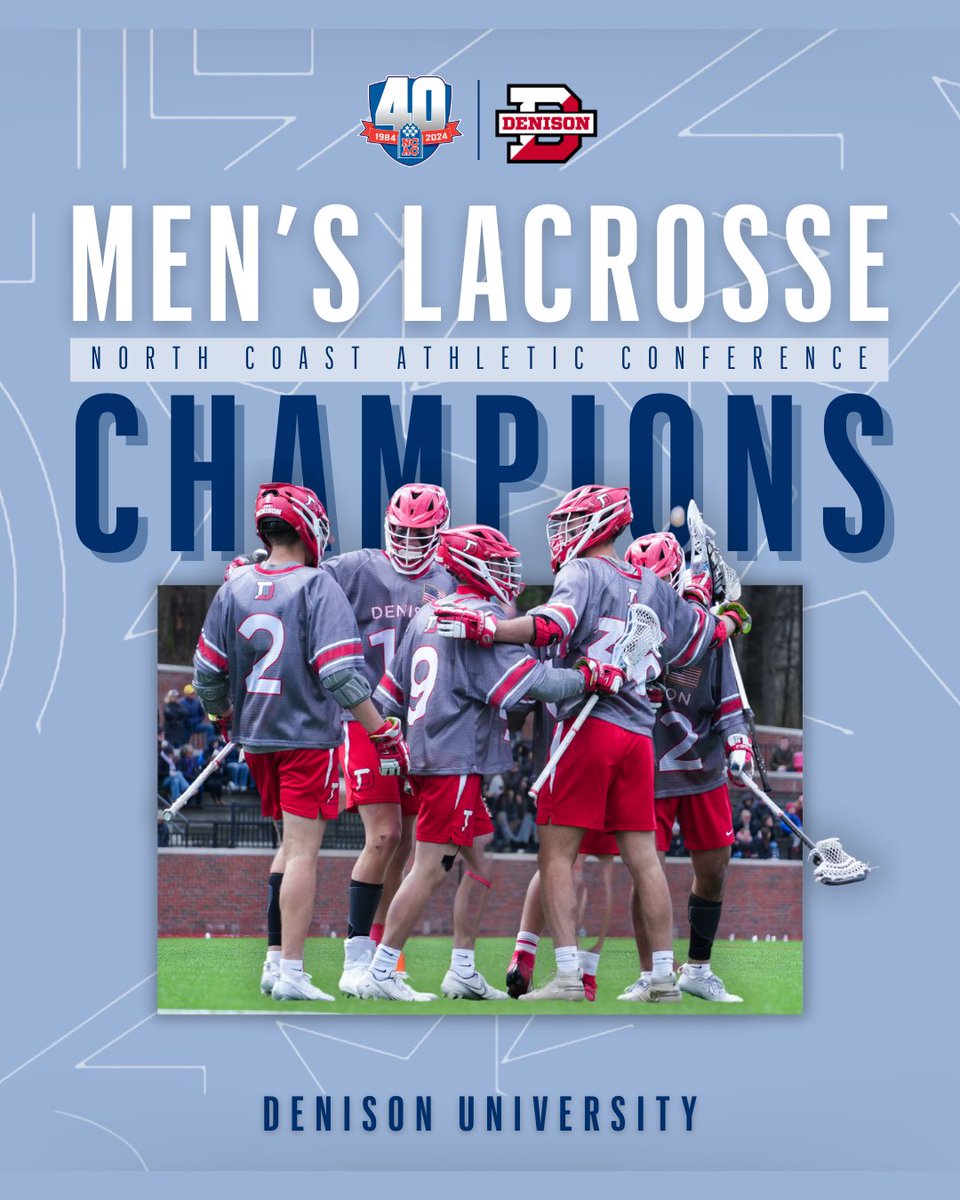 The <a href="/denisonsports/">denisonsports</a> Big Red are the 2024 <a href="/NCAC/">NCAC</a> Men’s Lacrosse Champions!

#NCACPride | #NCACmlax24 | #Cheersto40yrs