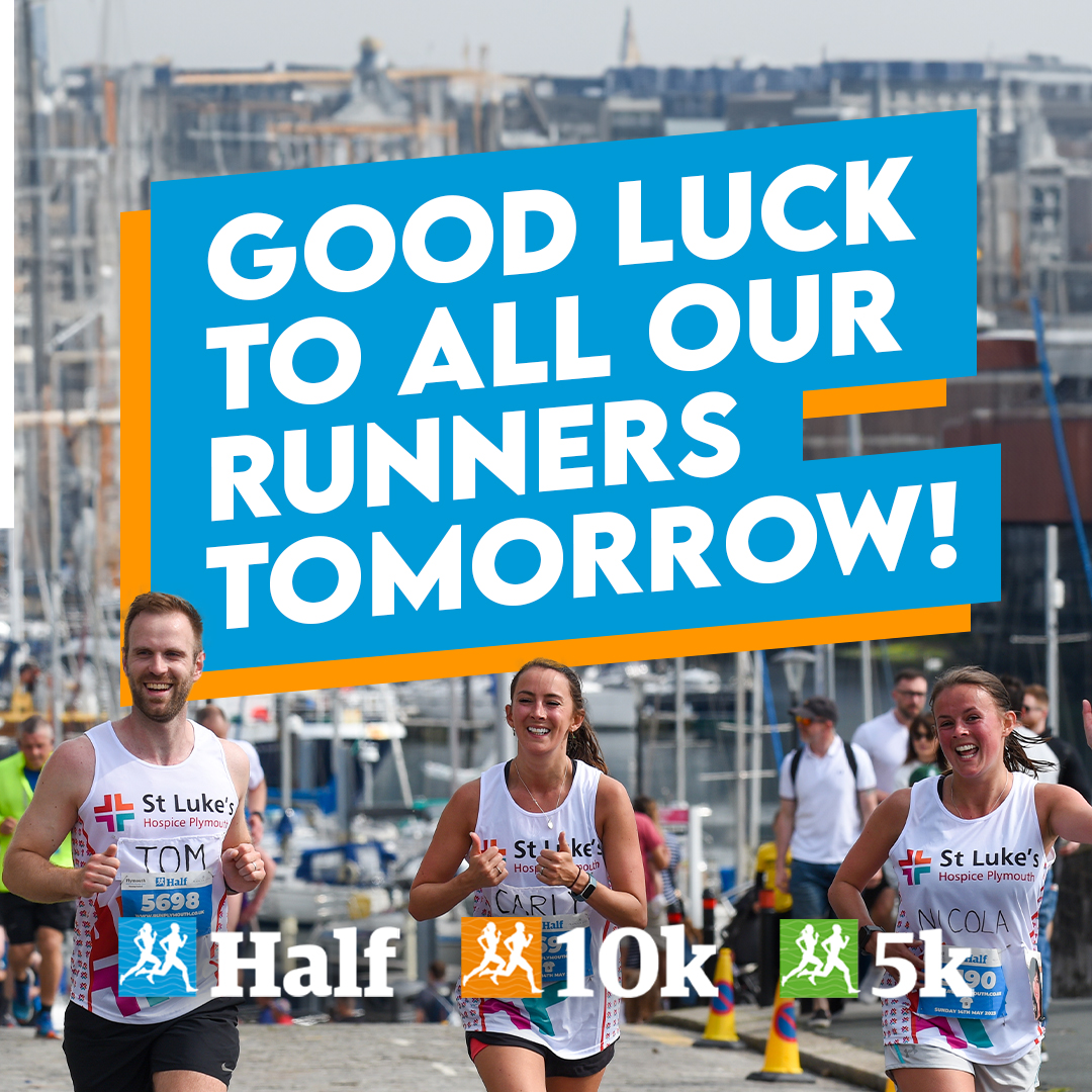 Good Luck to all our fabulous runners taking part in <a href="/RunPlymouth/">Plymouth10k</a> Running Festival tomorrow. 

This year we have more than 91 runners proudly supporting St Luke’s, a record number, with more than £25,000 already raised for our patient care which is truly incredible.