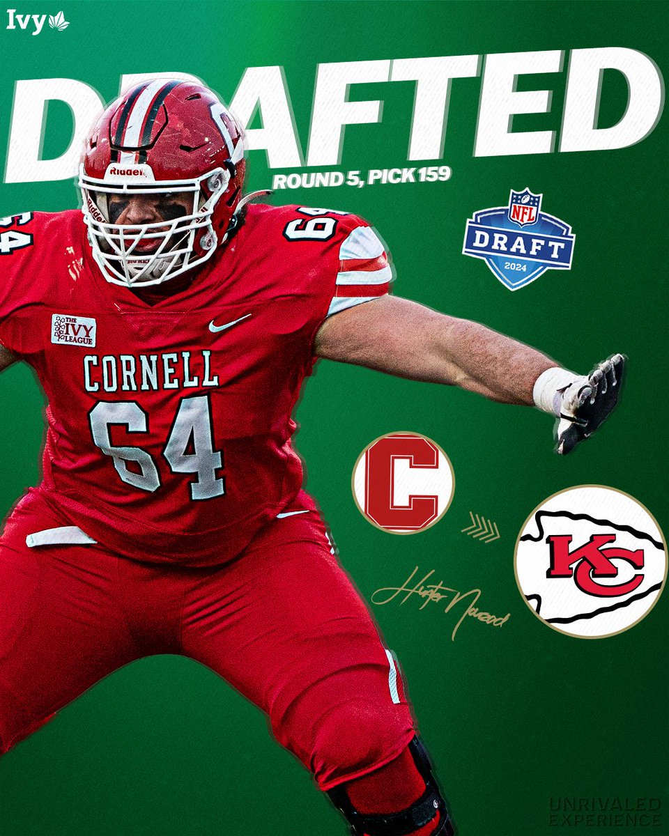 LOOKING GOOD IN RED. Former @BigRed_Football standout Hunter Nourzad was selected by the @Chiefs with the 159th overall pick in the fifth round of the @NFL Draft. 🌿🏈