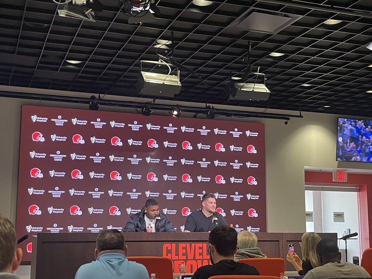 Day 2 picks DT Michael Hall Jr. and G Zak Zinter are here for their intro press conference as members of the #Browns.