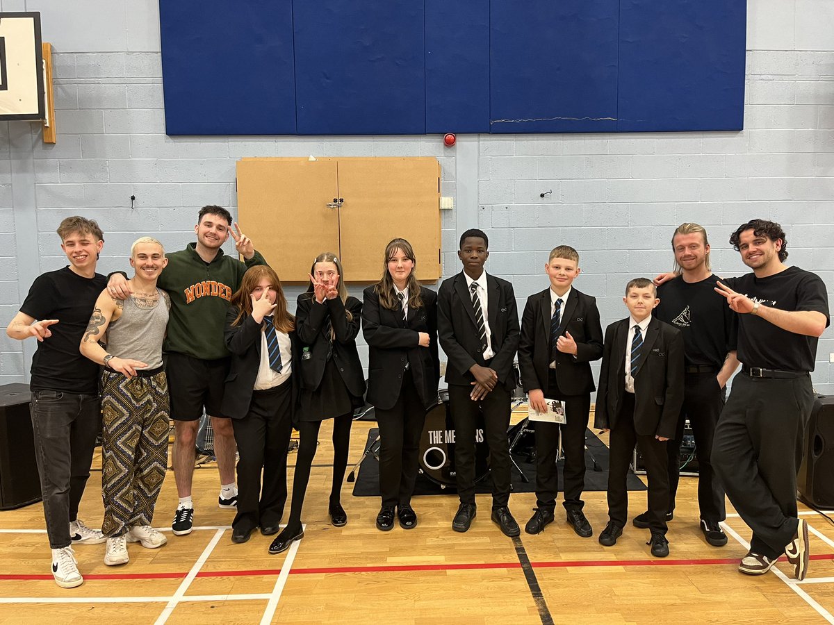 We loved our visit from @TheMercians this week. Year 7 - 9 had a great afternoon. The band spoke honestly and openly about some difficult topics, proving to be positive role models for students. @ThePrimeAgency #WEAREBSCA #CARE