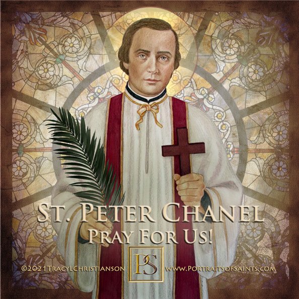 Happy Feast Day 
St. Peter Chanel, the protomartyr of Oceania, pray for us! 
Peter was attracted to the missionary life & became a Marist priest. 
Within a year after his death, the whole island converted & has remained Catholic.  bit.ly/3x32VyX