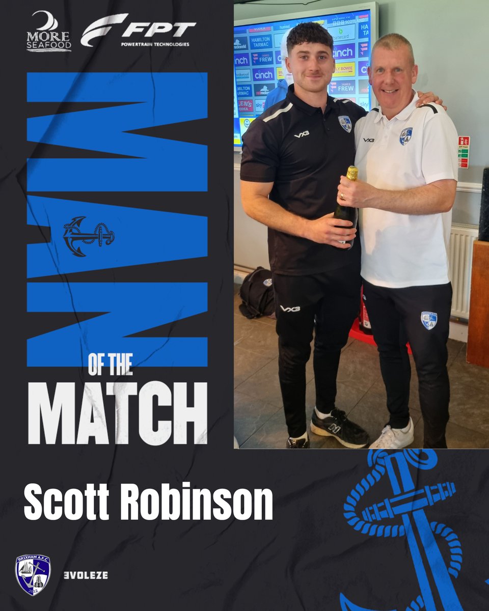Your Brixham AFC Man of the Match today was Scott Robinson 💙🤍💙🤍 'BLUE ARMY' @moreseafood @PumpTechLtd Breakwater Marine Engineering @fpt @BrixhamCasuals @Brixhamfishmkt @swsportsnews @TSWesternLeague 🐟🐟🐟