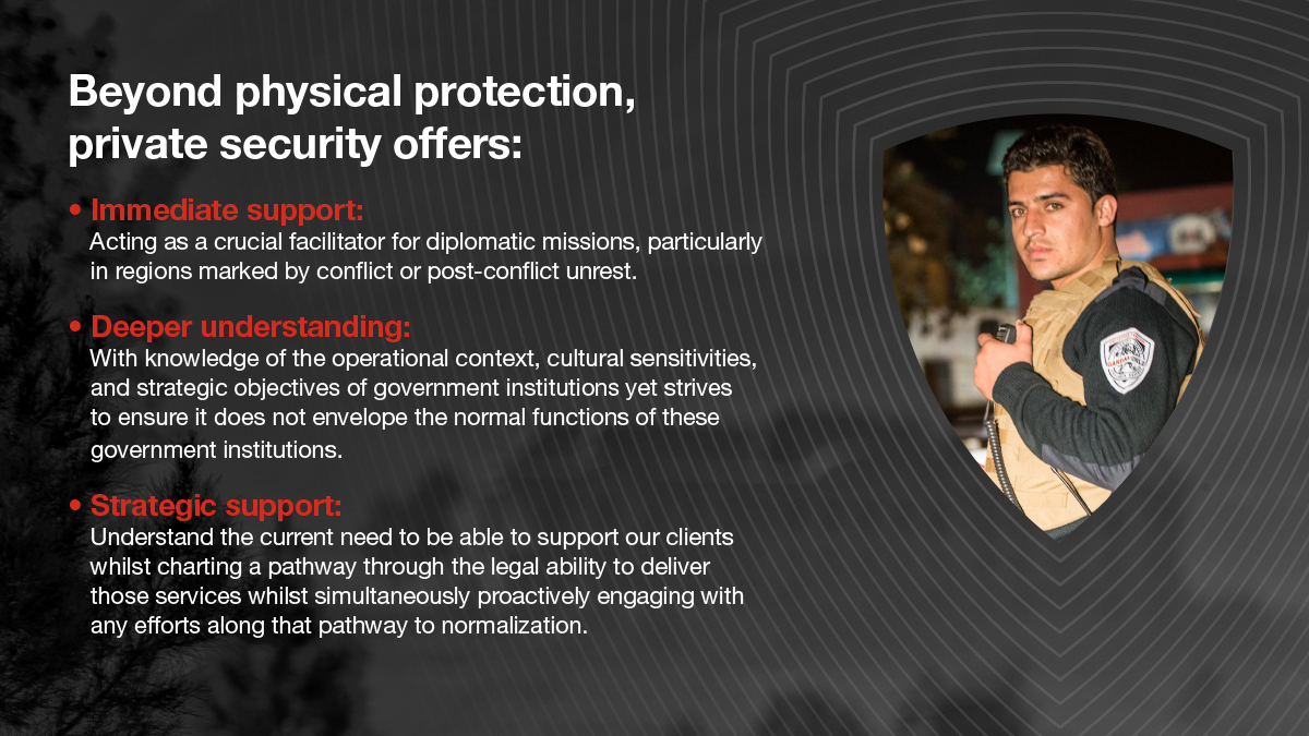 GardaWorld's tweet image. Pioneering solutions for modern diplomatic security challenges. By grasping operational nuances and cultural dynamics, private security aids government institutions in seamless function.

#YourWorldOurPriority #ComplexMadeSimple