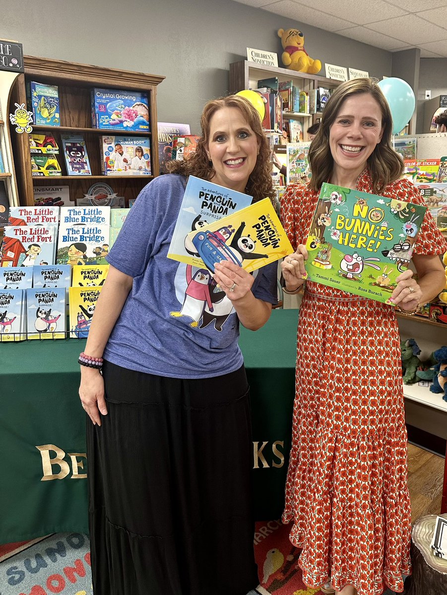 It’s #independentbookstoreday at my favorite indie @bestofbooksok! I celebrated by picking up @MaierBrenda’s brand new Penguin and Panda books, and she’s so nice she decided she needed a certain bunnies book by a Very Familiar Author.