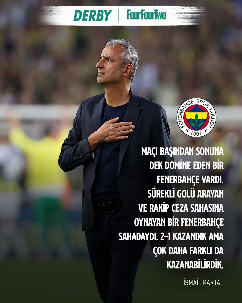 🟡🔵Fenerbahçe Teknik Direktörü İsmail Kartal, Beşiktaş karşılaşmasının çok daha farklı bir skorla tamamlanabileceğini söyledi.

#VerbiDerby
