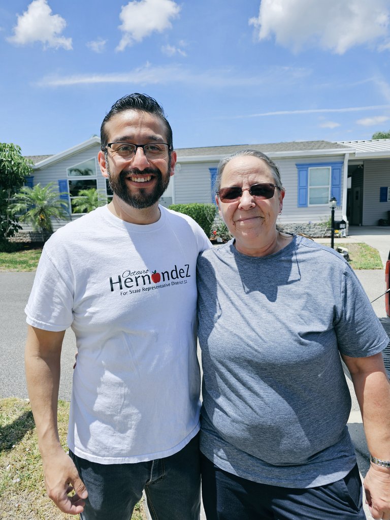 Love knocking on doors and meeting my constituents. Especially people like  Dorthy Brownfield. She is a military vet, nurse and is an indigenous representative in her community. She helps indigenous military vets get support they need. This is how we win Florida, with action.