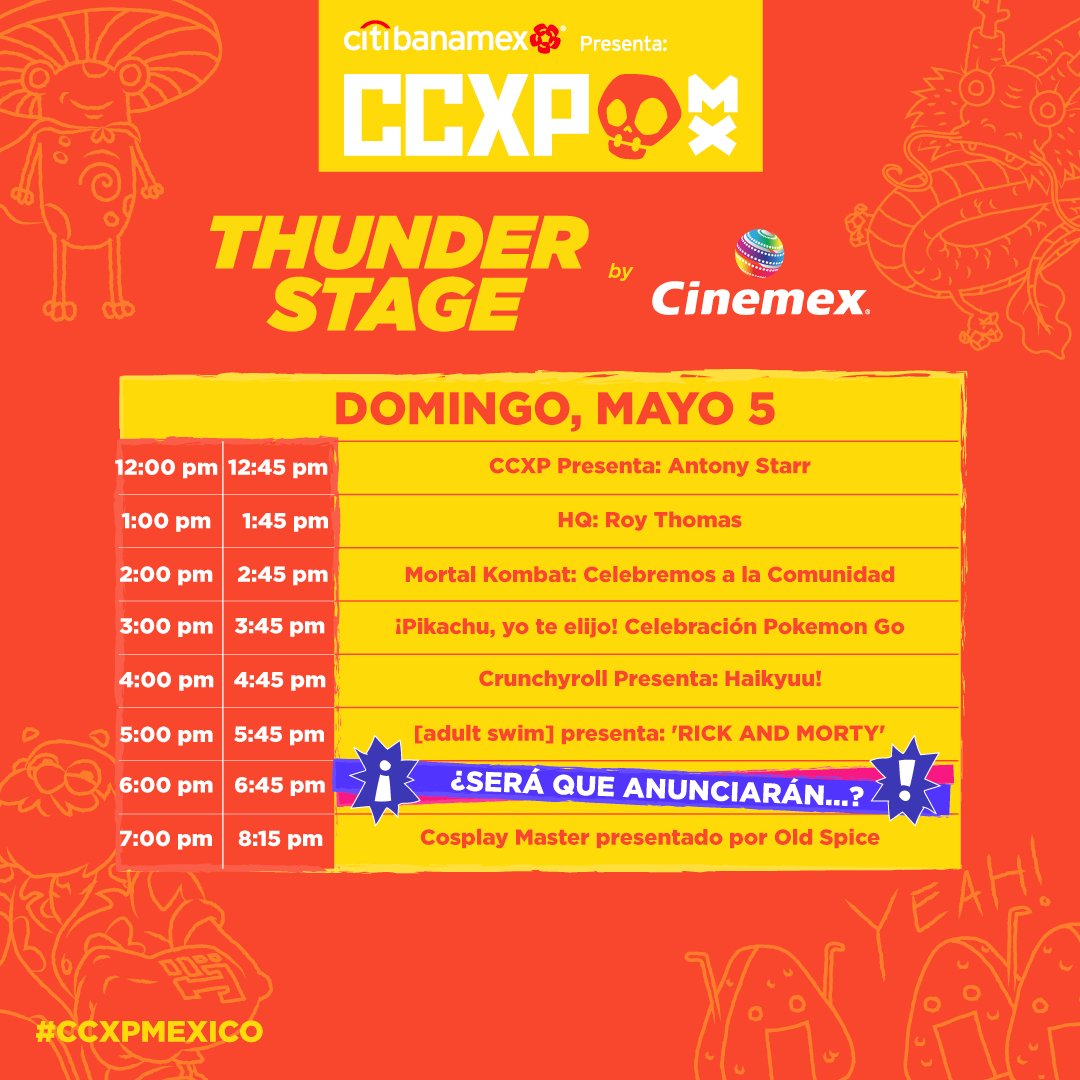 ¡Prepárate para vivir la emoción máxima en el Thunder Stage by Cinemex! 🙌🙌🙌 El #CCXPVerso abre sus puertas y tú no te puedes perder ni un segundo de la acción. Planea cada día y prepárate para todas las sorpresas que encontrarás para ti. Sé parte de algo épico.