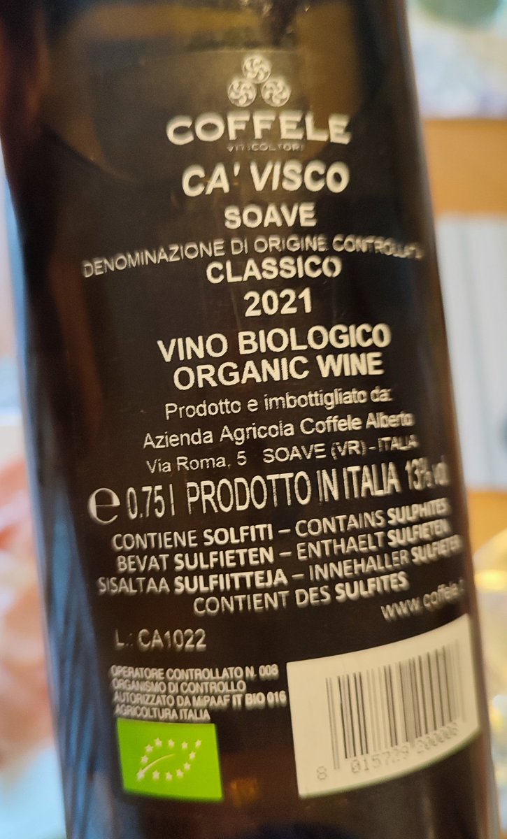 Saturday evening dinner at home was tempura chicken and oven roasted vegetables. The Coffele Soave went well with it. Soave can be a full of character white wine when the wine maker understands the grape