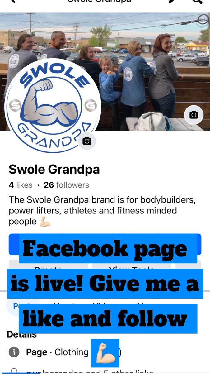 Give the #swolegrandpa #Facebook page a like and follow if you would please. #SmallBusiness #bodybuilding #fitfam #fitover50 #gymlife #powerlifting