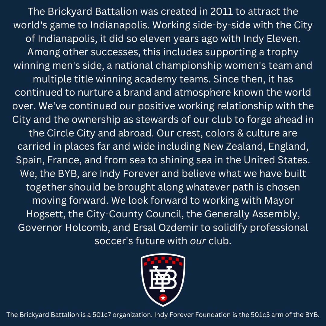 A statement from the BYB: