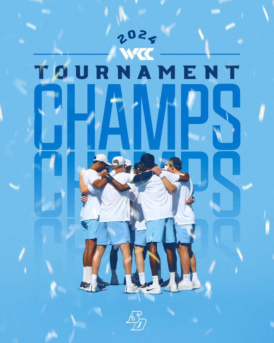 🏆𝘾𝙝𝙖𝙢𝙥𝙞𝙤𝙣𝙨🏆 @USDmtennis rallies and are tournament champions of the @WCCsports once again, defeating No. 39 Pepperdine, 4-1! #GoToreros