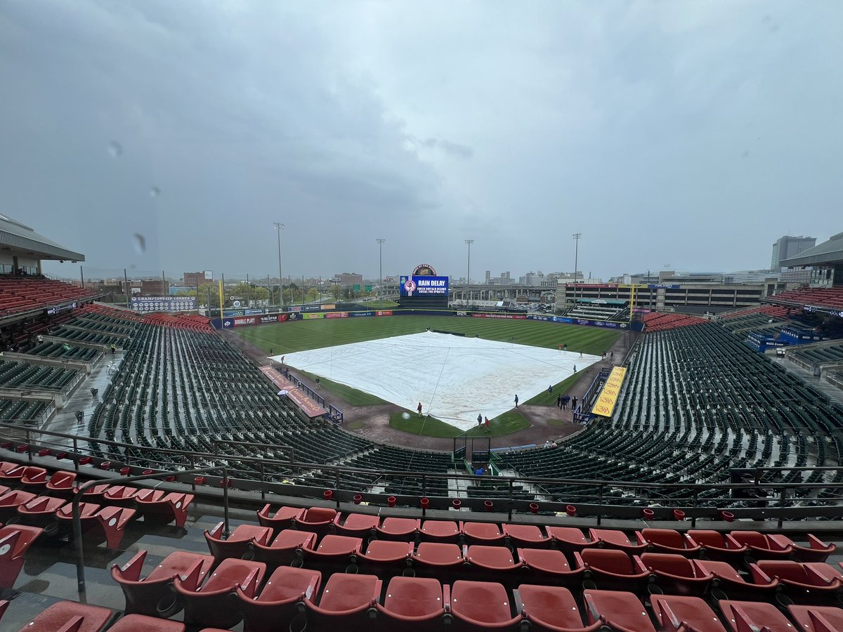 Tarp’s back on the field and we’re in a rain delay.