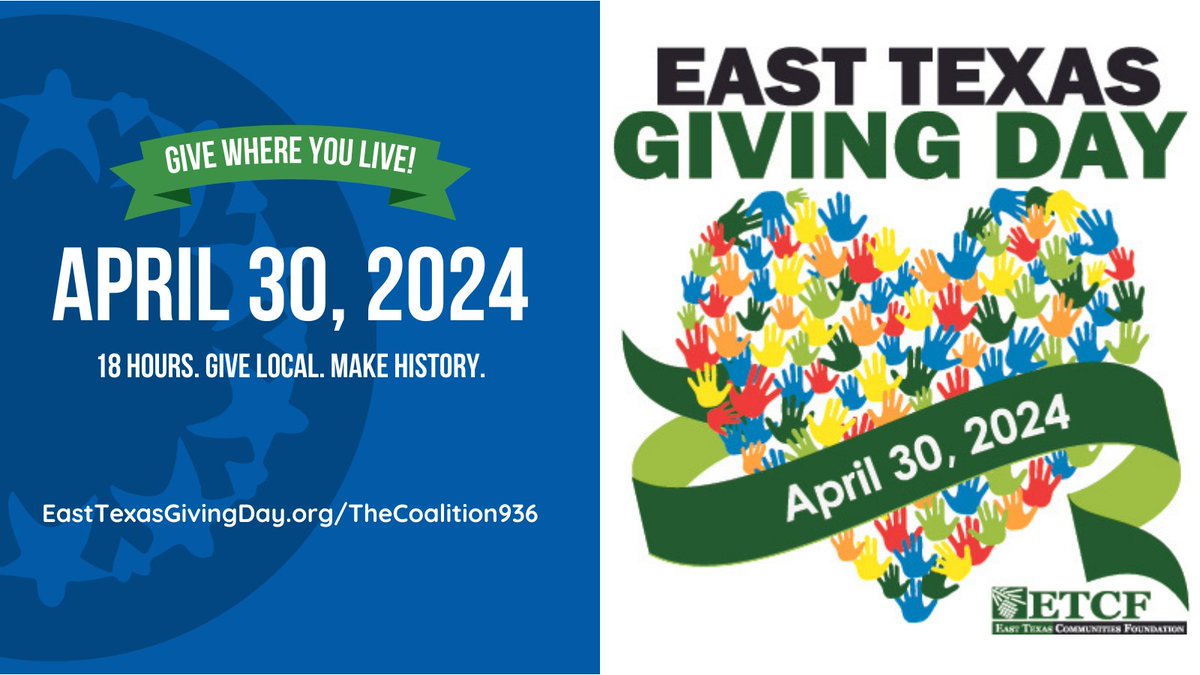 #GiveWhereYouLive! With your gift of $10 or more, you can support The Coalition and its mission. Visit easttexasgivingday.org/thecoalition936 today! #ETGD2024 @easttexasgivingday