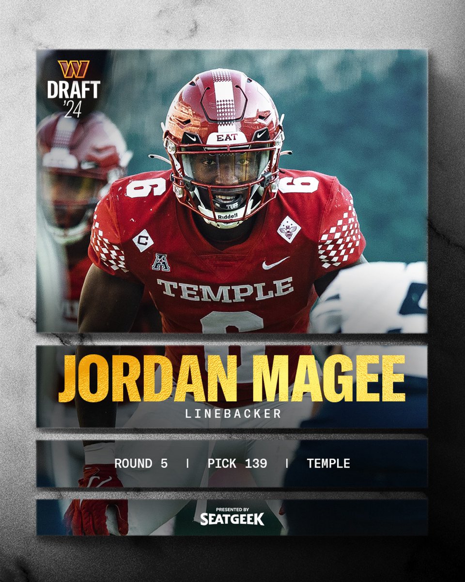 Proud is an understatement! Congrats, @Magee11Jordan. Can’t wait to see the next phase of your story. Guess I’m a little bit of a @Commanders fan now. #Nfldraft #TempleTUFF #TempleMade