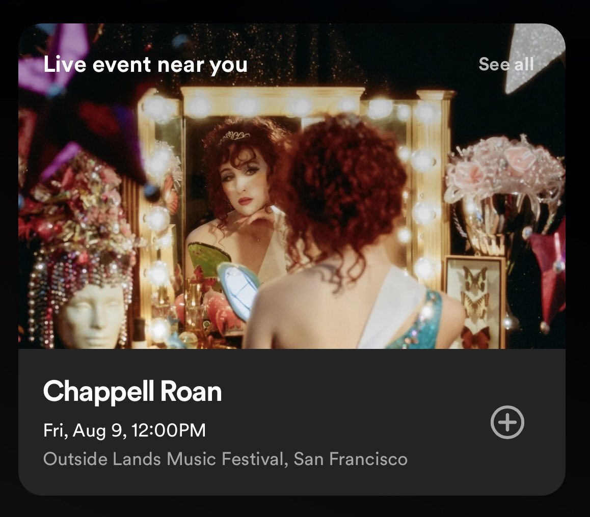 noniesjacket's tweet photo. Oop🤭 thx Spotify chappell roan osl set time leak https://t.co/fCsmEjP2by