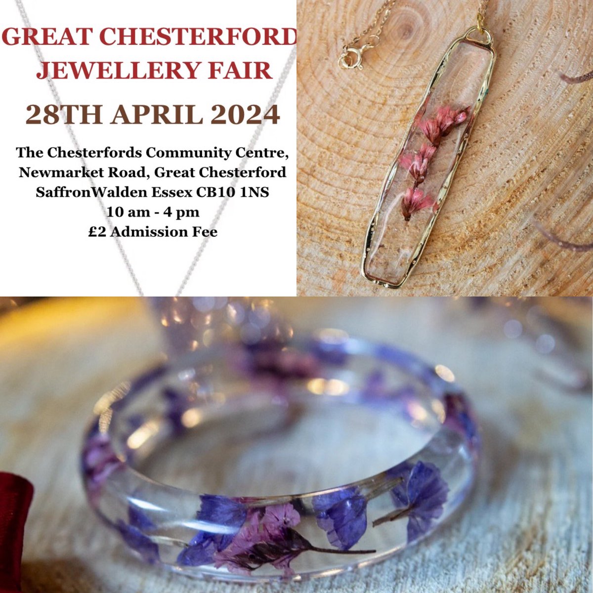 Tomorrow - Sunday 5th May, the fabulous Jewellery Fair will be held in Great Chesterford, Saffron Walden Essex. With jewellery for everyone. Pop by and be dazzled.