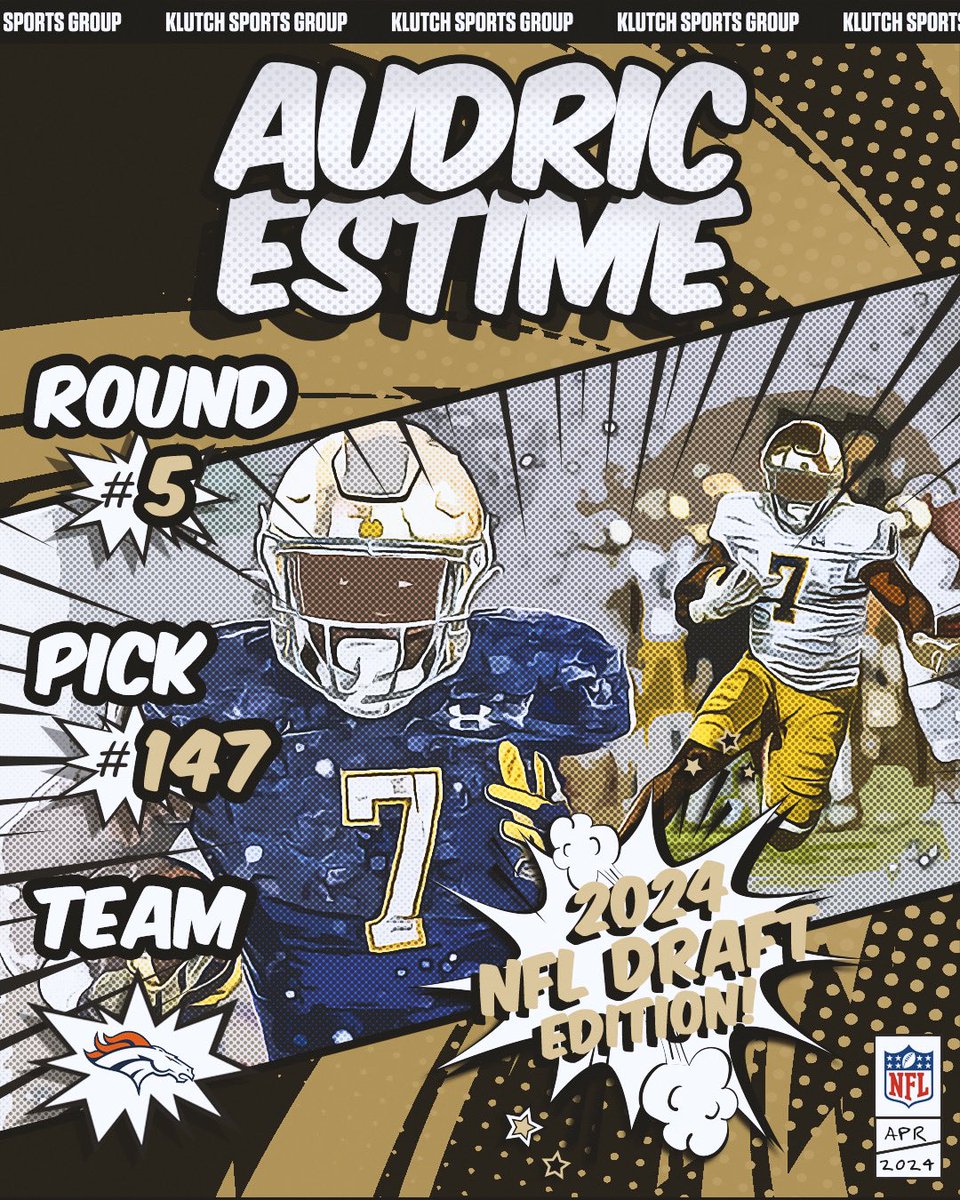 Congrats @AudricEstime on being selected 147th overall by the @Broncos!