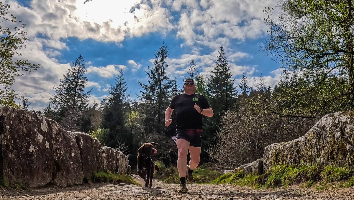 madmoosey's tweet photo. Day 1806 &amp; 1807 of the run streak. yesterday it rained on the Moors, today is was lush sunshine. Oppo didn’t care either way he enjoyed himself on both runs 😎 https://t.co/0gjuVz8tWl