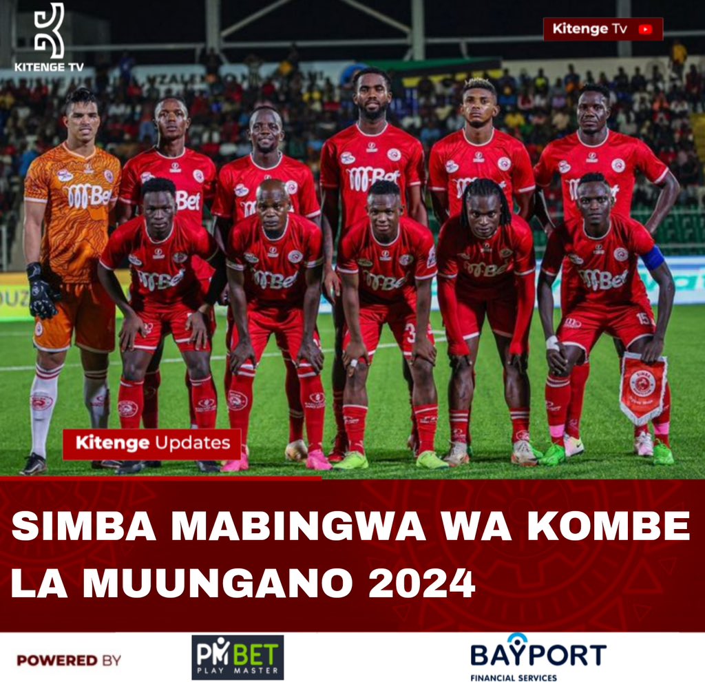 🚨 𝗕𝗥𝗘𝗔𝗞𝗜𝗡𝗚: Simba SC ni Mabingwa wa kombe la Muungano 2024 kufuatia ushindi wa 1-0 dhidi ya Azam FC kwenye fainali iliyopigwa katika dimba la New Amaan Complex, Zanzibar.

FT: FT: SIMBA SC 1-0 AZAM FC
77’—⚽️Babacar Sarr.

#KitengeSports