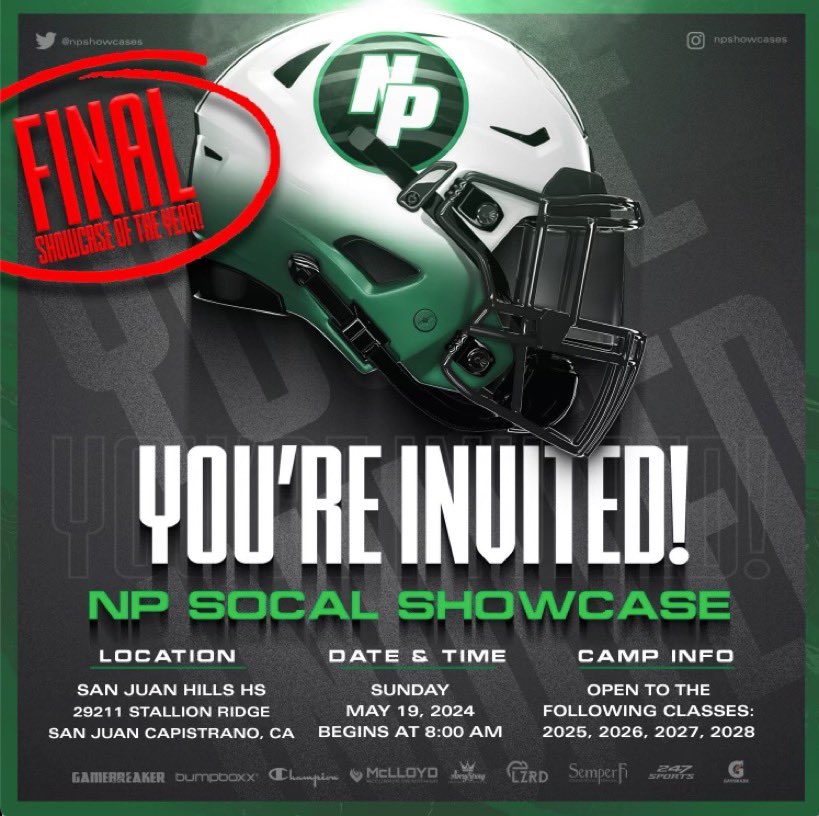 Thank you @PGregorian for the invite to @NPShowcases camp this may.
