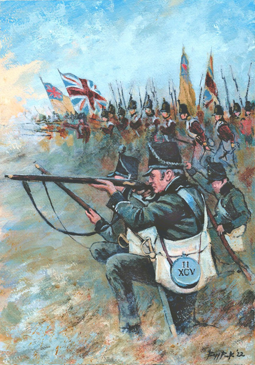 A pen and acrylic paint painting of mine from a couple of years ago. “The Skirmisher” 🇬🇧