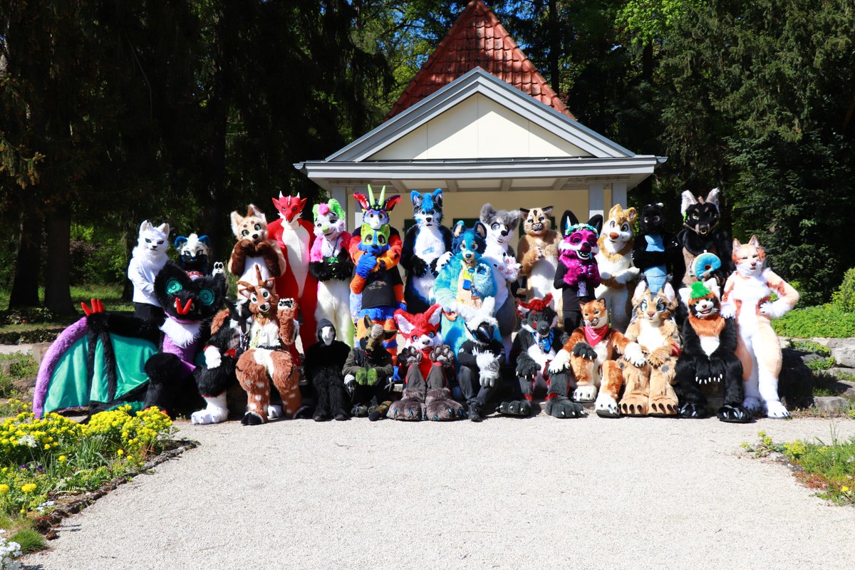 Group photo from suit walk in Bamberg today with @2Pfoten #furry #fursuit