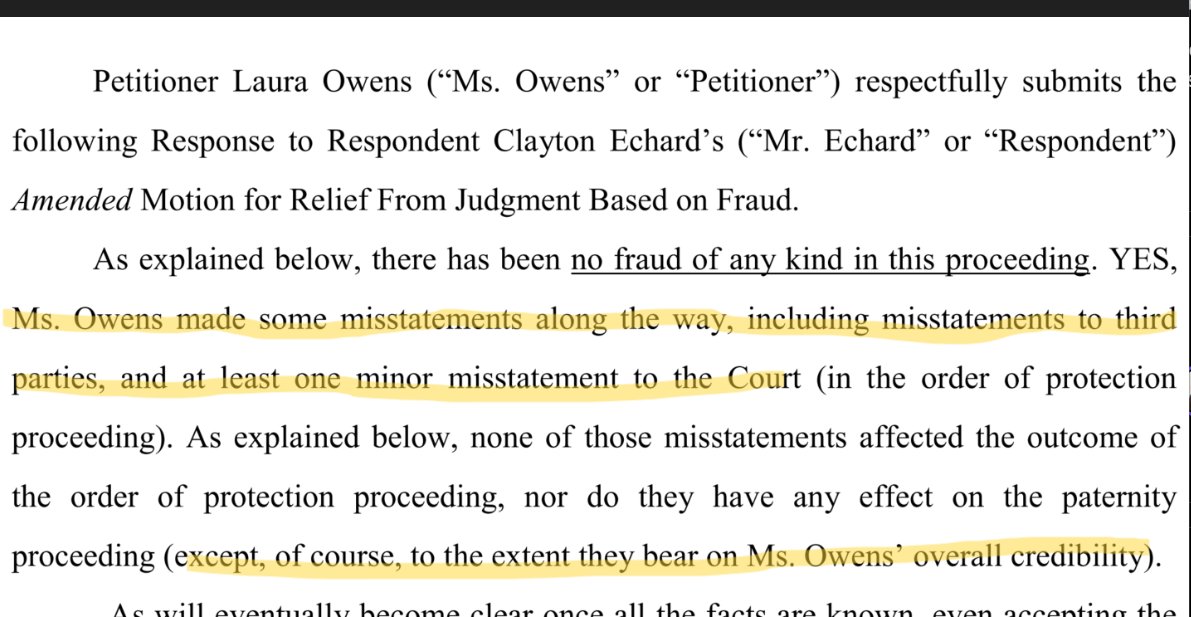I'm not a fancy lawyer but I'm pretty sure when you write this about your own client in a filing you just destroyed your chances to sue anyone on her behalf for calling her a LIAR. #JusticeForClayton (It's just a little minor perjury, your Honor.) ROFL #MinorPerjury Live tweeting…