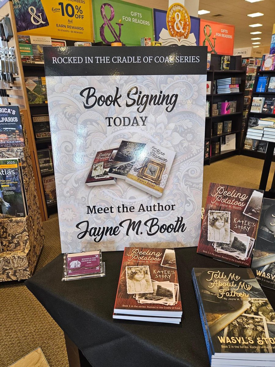 💛💛 Couldn’t be more proud of my Aunt Jayne!!!!!  💛💛

Her B&N book signing!!  Her book series is Rocked In The Cradle Of Coal, available on Amazon. 

#rockedinthecradleofcoal #authorjaynebooth #authorsigning #writingcommunity #bnbooks