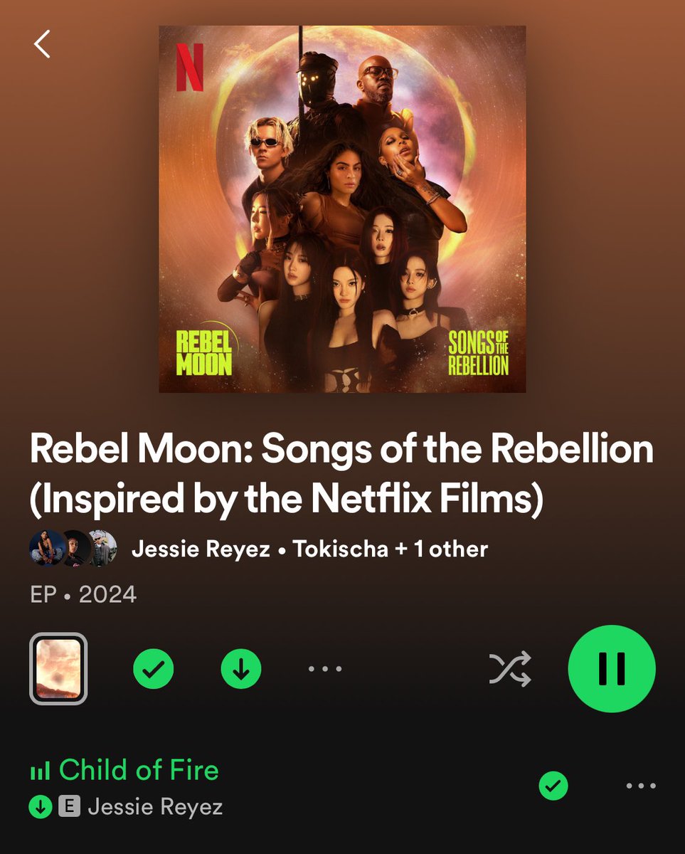 Todo dia dando PLAY nesse hino 🔥 Jessie Reyez fez história com a música tema da Kora. É impressionante como a faixa transmite toda a jornada da personagem - e fica ainda melhor depois que a gente assiste a Parte 2! #RebelMoonPartTwo