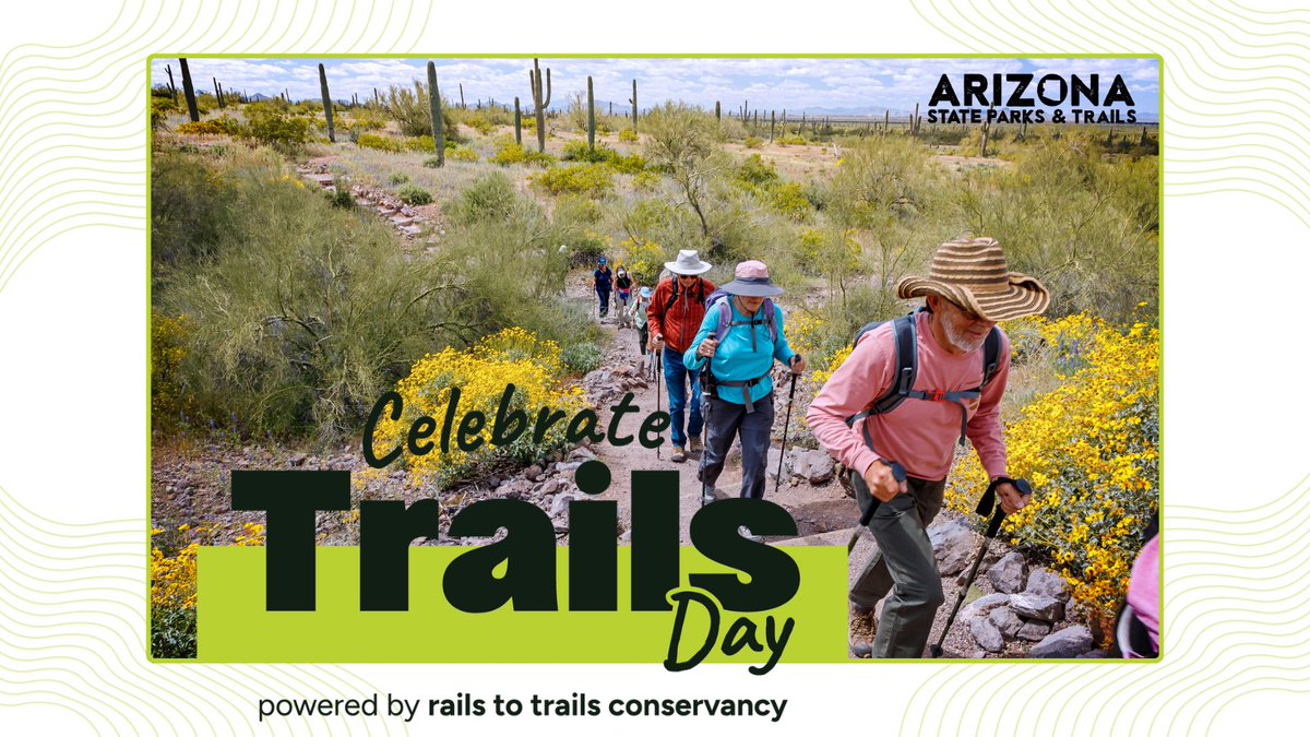 Happy #CelebrateTrails Day! Get outside to experience and enjoy Arizona's trails today! Find ways to celebrate trails by visiting @RailsToTrails website: RailsToTrails.Org/CelebrateTrails. It's also a great day to complete our Trails Plan survey! 👉 surveyentrance.com/TrailsPublic4