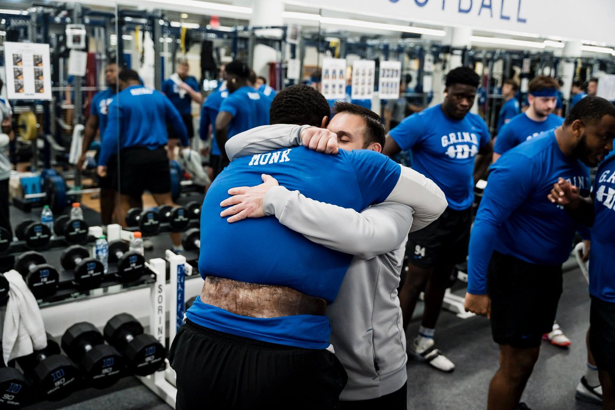 Captain @JacobMonk_ ‼️Passion poured out of this guy EVERYDAY💯 This is one of the toughest dudes to ever play this game. RECORD SETTER, WAR DADDY, ULTIMATE TEAMMATE, CULTURE DRIVER 💪Made everyone around him better, esp me. Hes what a Duke 🏈 player is all about. Love u cap 🫡