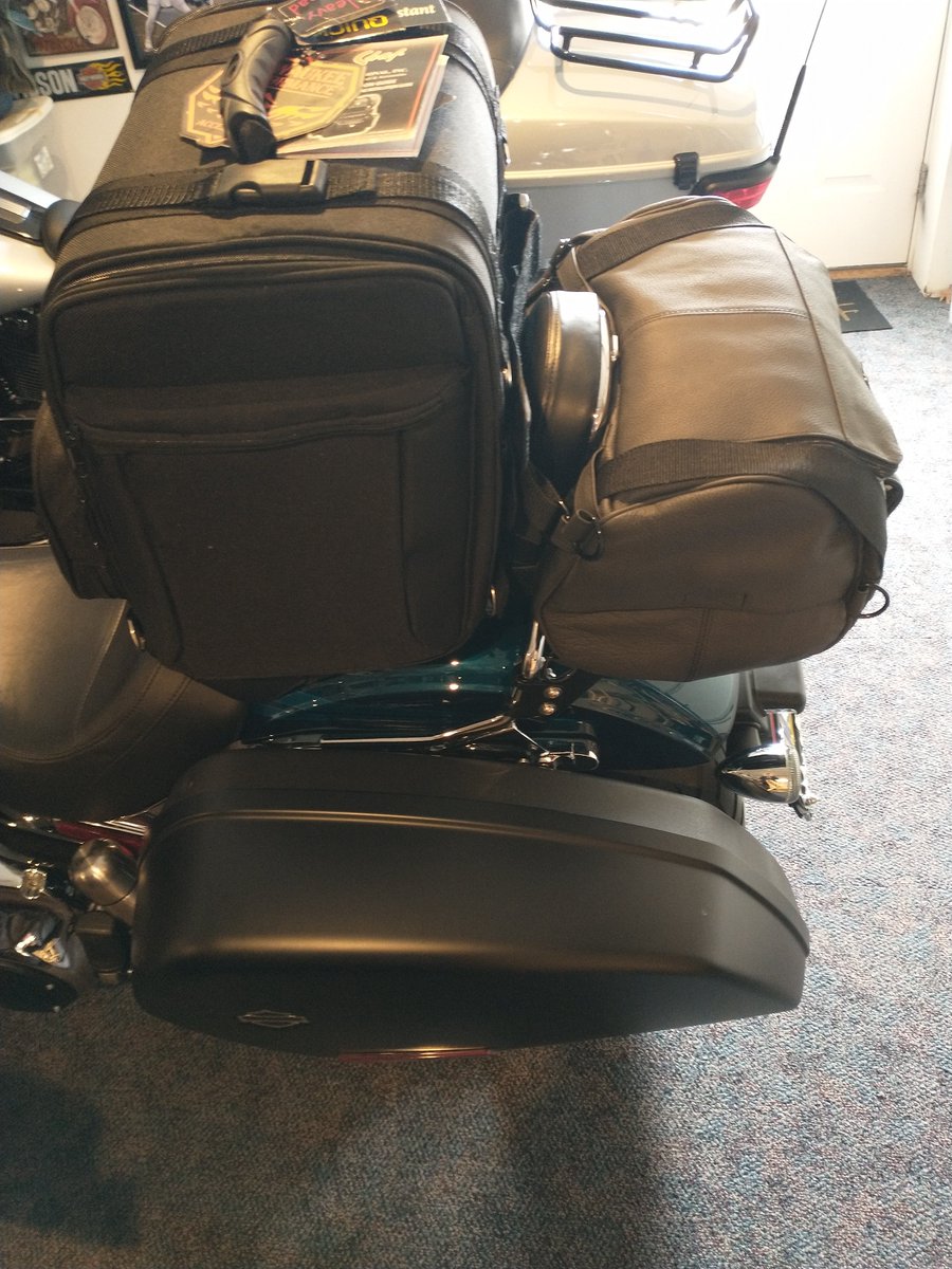 Since I couldn't ride today, I'm having fun figuring out my new luggage for a 7 day motorcycle trip!