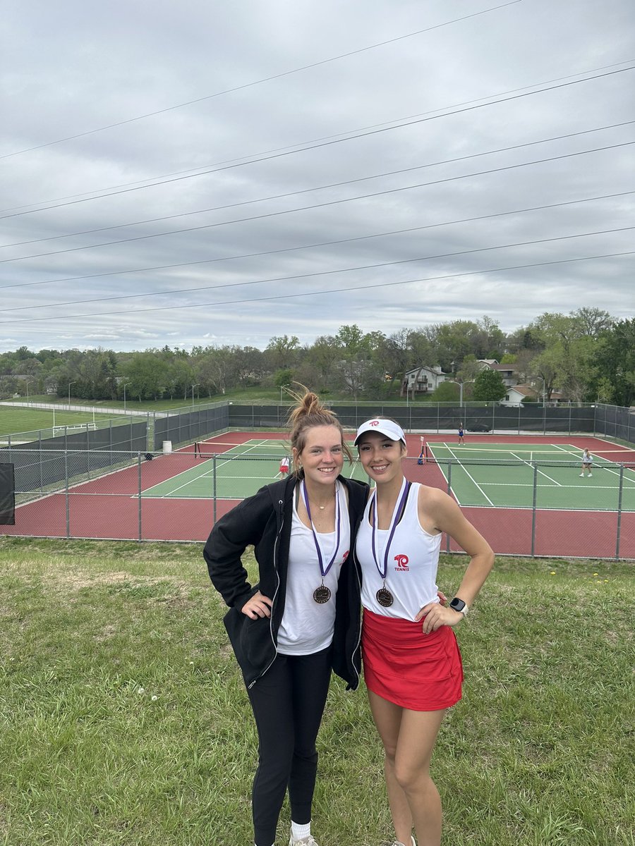 Rams competed in the Bellevue East Invite today. Bayla and Lexi hit 3rd at #1 doubles. #ramnation