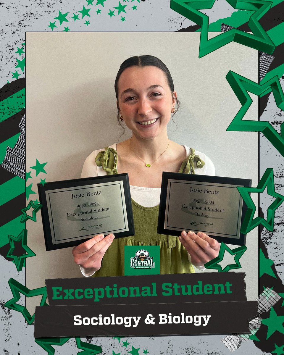 Shout out to Josie Bentz for putting the student in student athlete! Named Exceptional Student for both Sociology and Biology! We’re proud of you, Josie! #yeahC