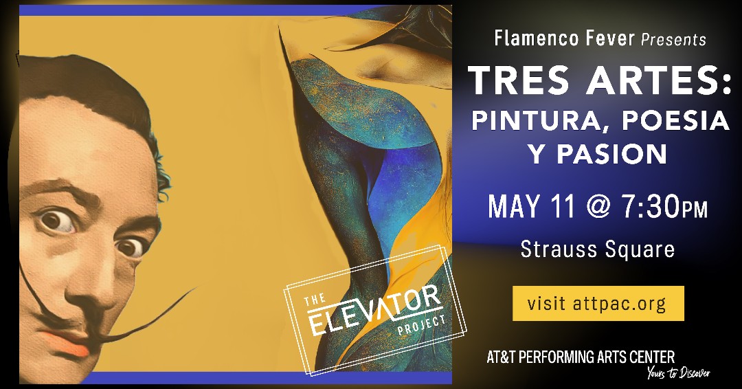 Only TWO weeks until the stage ignites with passion! 🔥 Don't miss our next #ElevatorProject production 'Tres Artes: Pintura, Poesia, y Pasion' presented by Flamenco Fever on May 11th! 🎨❤️💃 Secure your tickets now at 🎟️ bit.ly/3UxFDN4