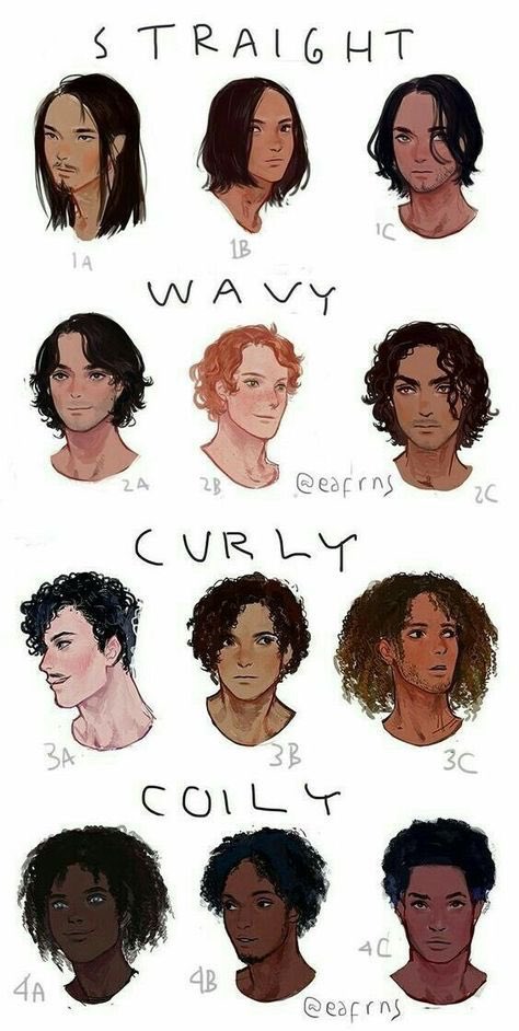 Hair classification guide. Reuploading these so people know these are mine bc people are starting to repost these without credit. Now updated with male version!