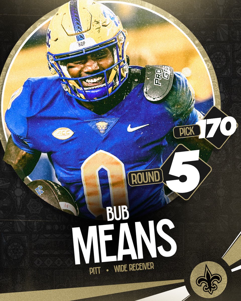 With the 170th pick in the 2024 NFL Draft, the New Orleans Saints select WR Bub Means #SaintsDraft | @CoxComm