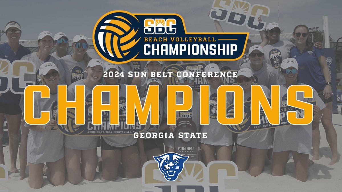 𝗕𝗘𝗔𝗖𝗛 𝗩𝗢𝗟𝗟𝗘𝗬𝗕𝗔𝗟𝗟 𝗖𝗛𝗔𝗠𝗣𝗜𝗢𝗡𝗦. @GSU_BeachVB reigns as #SunBeltBVB Champions with back-to-back crowns. ☀️🏖️🏐
